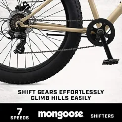 Mongoose Malus Fat Tire Mountain Bike 26-Inch 7-Speed Steel Frame Tan