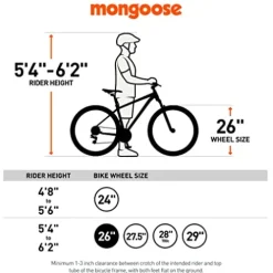 Mongoose Status 2.2 Mountain Bike 26-Inch Wheels 21-Speed Shifters Aluminum Frame Front Suspension Black/Red