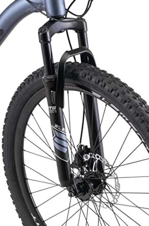 Mongoose Status Mountain Bike 26-Inch Wheels 21 Speed Trigger Shifters Aluminum Frame Dual Suspension Front and Rear Disc Brakes Slate Blue