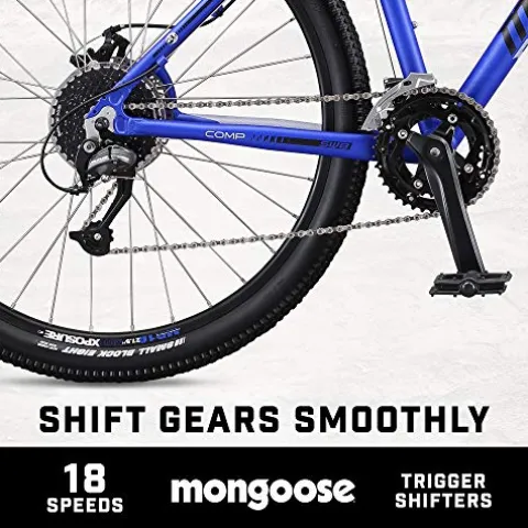 Mongoose Switchback Comp Hardtail Mountain Bike 18-Speed 27.5-Inch Medium Grey