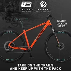 Mongoose Tyax Comp Adult Mountain Bike 29-Inch Wheels Tectonic T2 Aluminum Frame Rigid Hardtail Hydraulic Disc Brakes Mens Large Frame Orange