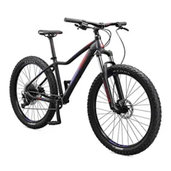 Mongoose Tyax Comp Adult Mountain Bike 27.5-Inch Wheels Tectonic T2 Aluminum Frame Hydraulic Disc Brakes Womens Medium Frame Black