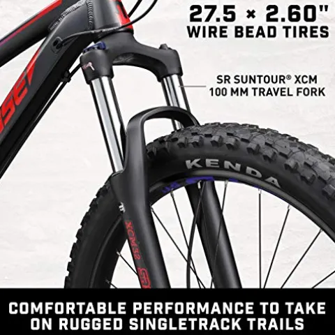 Mongoose Tyax Comp Adult Mountain Bike 27.5-Inch Wheels Tectonic T2 Aluminum Frame Hydraulic Disc Brakes Womens Medium Frame Black