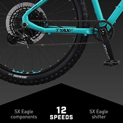 Mongoose Tyax Expert Adult Mountain Bike 27.5-Inch Yellow/Teal