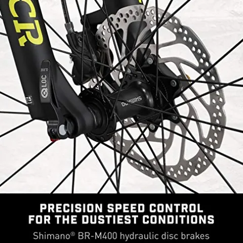 Mongoose Tyax Expert Adult Mountain Bike 27.5-Inch Yellow/Teal