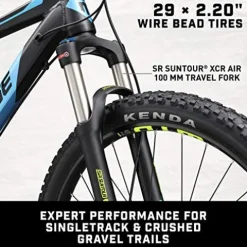 Mongoose Tyax Expert Mountain Bike 29-Inch Wheels Tectonic T2 Aluminum Frame Hydraulic Disc Brakes Mens Large Black/Blue