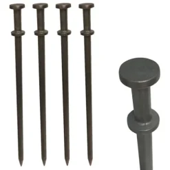 Moose Supply Double Head Heavy Duty Steel Tent Stakes 3/4 x 36 Inch 100-Pack