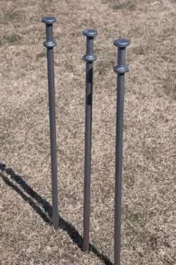 Moose Supply Double Head Heavy Duty Steel Tent Stakes 3/4 x 36 Inch 100-Pack