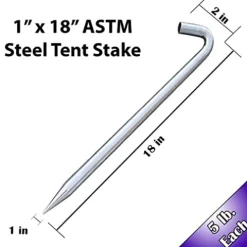 Moose Supply Inflatable Bounce House Anchoring Trio – 5 Gallon Waterbags & Steel Hook Stakes Blue, Steel