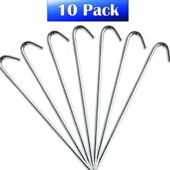 Moose Supply Inflatable Bounce House Anchoring Trio – 5 Gallon Waterbags & Steel Hook Stakes Blue, Steel