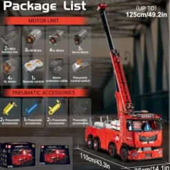 Mould King Tow Truck Technic Building Kit Red