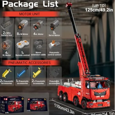 Mould King Tow Truck Technic Building Kit Red