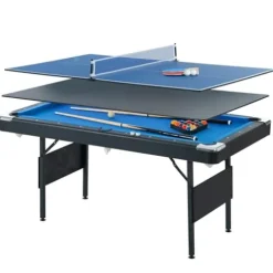 MRISN 3 in 1 Multi Game Table Black+Blue