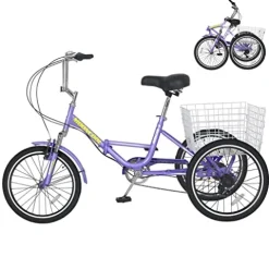 NAIZEA Adult Folding Tricycle Purple