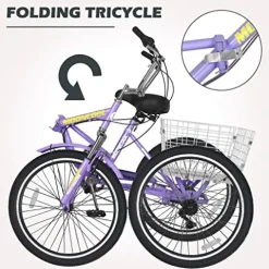 NAIZEA Adult Folding Tricycle Purple