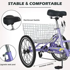 NAIZEA Adult Folding Tricycle Purple