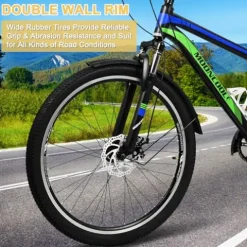 NAIZEA Adult Mountain Tricycle 7 Speed Three Wheel Cruiser Bike 24/26/27.5 Inch Trikes with Shopping Basket Black Blue Green