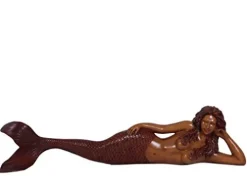 Nautical Tropical Sultry Lying Mermaid Large 5ft Statue Ocean Goddess Sculpture Wood