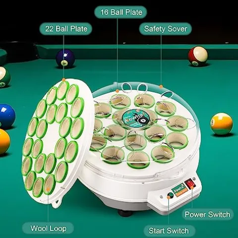 Newhai Electric Billiard Ball Cleaner Aluminum Pool Ball Cleaning Machine 16/22 Balls British and American Dual Use 110V