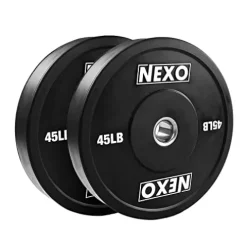 NEXO Fitness Bumper Plate Set – Premium Matte Black Finish – Cross Training Weight Plates