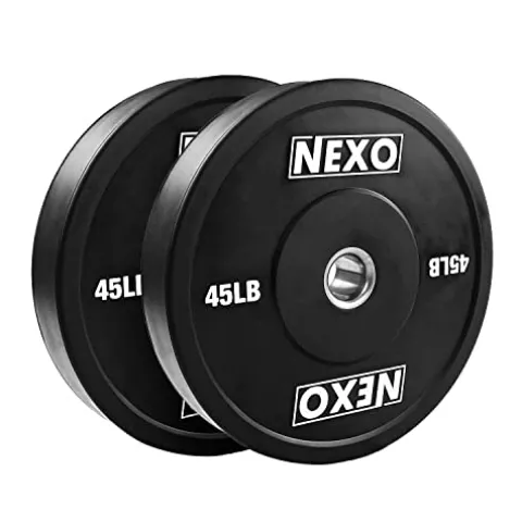 NEXO Fitness Bumper Plate Set – Premium Matte Black Finish – Cross Training Weight Plates