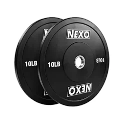 NEXO Fitness Bumper Plate Set – Premium Matte Black Finish – Cross Training Weight Plates