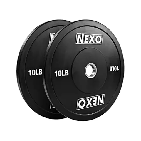 NEXO Fitness Bumper Plate Set – Premium Matte Black Finish – Cross Training Weight Plates