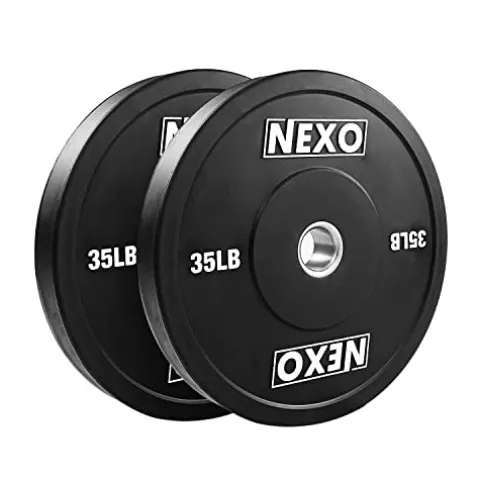 NEXO Fitness Bumper Plate Set – Premium Matte Black Finish – Cross Training Weight Plates