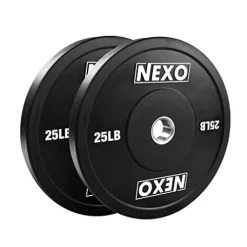 NEXO Fitness Bumper Plate Set – Premium Matte Black Finish – Cross Training Weight Plates