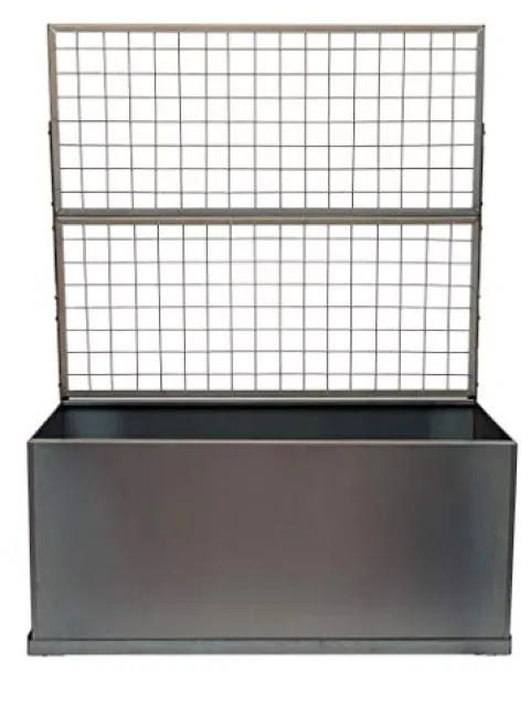 Nice Planter Trellis Corten Trough Planter No Casters Frost Gray