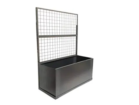 Nice Planter Trellis Corten Trough Planter No Casters Frost Gray