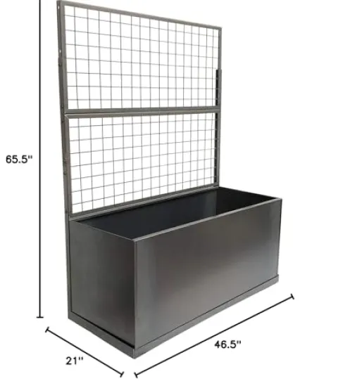 Nice Planter Trellis Corten Trough Planter No Casters Frost Gray