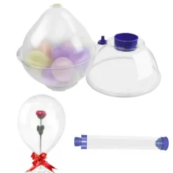 nLn Hope Balloon Stuffer Machine Kit with Flower Tube Set Purple Transparent