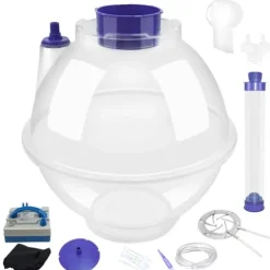 nLn Hope Balloon Stuffer Machine Kit with Pump Expander and Flower Tube Purple Transparent