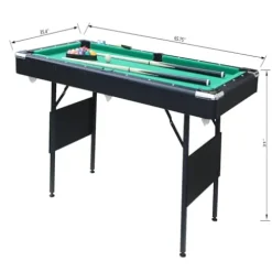 NovaVale 5.5Ft 3-in-1 Folding Billiard Table Green