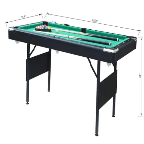 NovaVale 5.5Ft 3-in-1 Folding Billiard Table Green