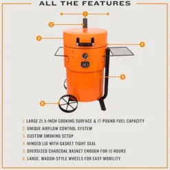 Oklahoma Joe’s Bronco Pro Drum Smoker Orange