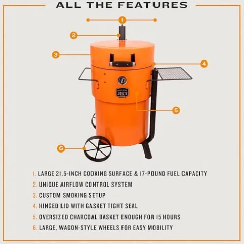 Oklahoma Joe’s Bronco Pro Drum Smoker Orange