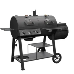 Oklahoma Joe’s Canyon Charcoal and Propane Gas Combination Smoker and Grill Black