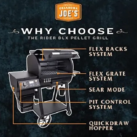 Oklahoma Joe’s Rider 1200 DLX Pellet Grill & Smoker Red