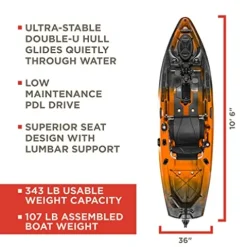 Old Town Sportsman PDL 106 Pedal Fishing Kayak Ember Camo
