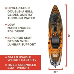 Old Town Sportsman PDL 120 Pedal Fishing Kayak Ember Camo