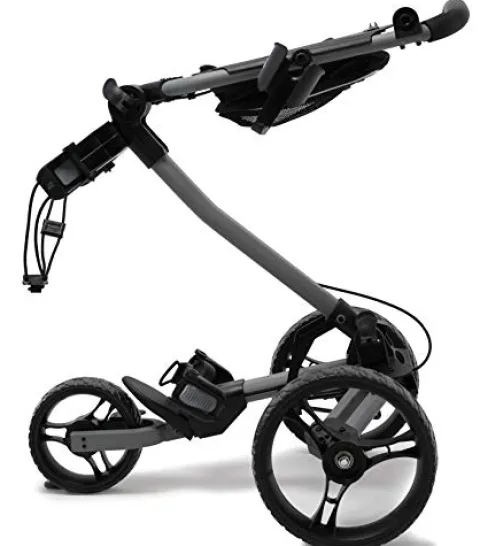 OMADA GOLF Trilite Golf Push Cart | Lightweight Folding Stand | Grey/Black