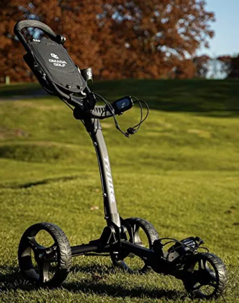 OMADA GOLF Trilite Golf Push Cart | Lightweight Folding Stand | Grey/Black