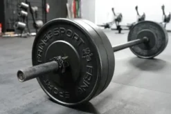 OneFitWonder Black Bumper Plate Sets – 460 lbs for Weightlifting & Strength Training