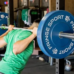 OneFitWonder Bumper Plate Set – Virgin Rubber w/ Steel Insert – Low Odor + Dead Bounce – Crossfit, Olympic Weightlifting, & Strength Training – 260 lbs