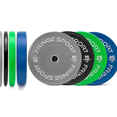 OneFitWonder Bumper Plate Sets Virgin Rubber with Steel Insert – Crossfit, Olympic Weightlifting, Strength Training Equipment (190)