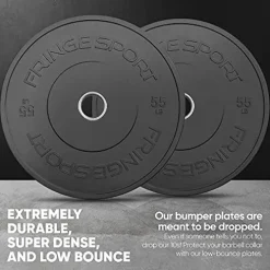 OneFitWonder Fringe Sport Bumper Weight Plate Sets – Low Odor Virgin Rubber Black