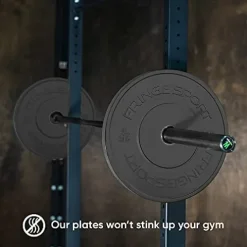 OneFitWonder Fringe Sport Bumper Weight Plate Sets – Low Odor Virgin Rubber Black