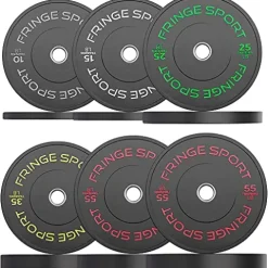 OneFitWonder Fringe Sport Contrast Bumper Plates Set 390 lbs